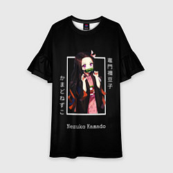 Платье клеш для девочки Клинок, рассекающий демонов: персонаж Незуко Камад, цвет: 3D-принт