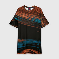 Детское платье Синие и оранжевые переливающиеся пески во тьме