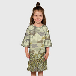 Платье клеш для девочки Камуфляж охотника, цвет: 3D-принт — фото 2