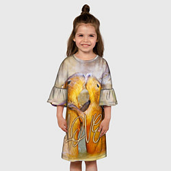 Платье клеш для девочки Влюблённые капибары, цвет: 3D-принт — фото 2