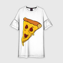 Платье клеш для девочки Сочная пицца, цвет: 3D-принт