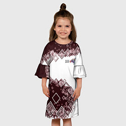Платье клеш для девочки Сноуборд Кролик, цвет: 3D-принт — фото 2