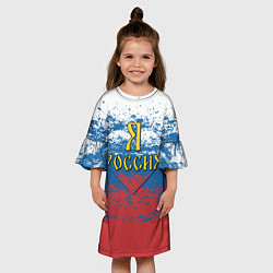 Платье клеш для девочки Я Россия, цвет: 3D-принт — фото 2
