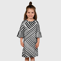 Платье клеш для девочки Оптическая иллюзия полосы, цвет: 3D-принт — фото 2
