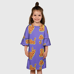 Платье клеш для девочки Принт с леопардами, цвет: 3D-принт — фото 2