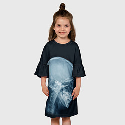 Платье клеш для девочки Рентген головы, цвет: 3D-принт — фото 2