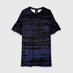 Детское платье Синие кляксы на чёрном