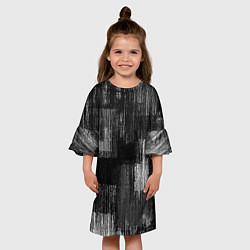 Платье клеш для девочки Чёрные и белые полосы, цвет: 3D-принт — фото 2