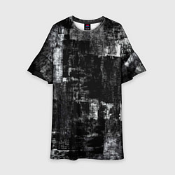 Платье клеш для девочки Абстракт чёрного и белого, цвет: 3D-принт