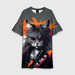 Детское платье Rocker Cat on a gray background - C-Cats collectio