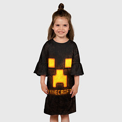 Платье клеш для девочки Minecraft lava, цвет: 3D-принт — фото 2