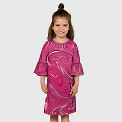 Платье клеш для девочки Яркая волна, цвет: 3D-принт — фото 2