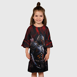 Платье клеш для девочки Воин с сакурой, цвет: 3D-принт — фото 2
