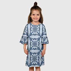 Платье клеш для девочки Квадратный паттерн, цвет: 3D-принт — фото 2