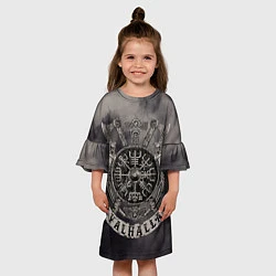 Платье клеш для девочки Вальхалла викингов, цвет: 3D-принт — фото 2