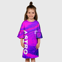 Платье клеш для девочки Astro neon grunge, цвет: 3D-принт — фото 2