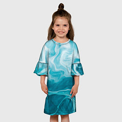 Платье клеш для девочки Морской бриз, цвет: 3D-принт — фото 2