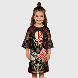 Платье клеш для девочки Кратос кельтский, цвет: 3D-принт — фото 2