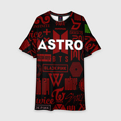 Платье клеш для девочки Astro k-pop pattern, цвет: 3D-принт