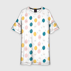 Детское платье Узор из воздушных шариков и котов