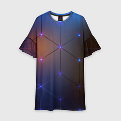 Платье клеш для девочки Космические треугольники, цвет: 3D-принт