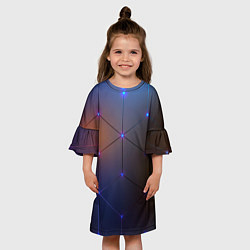 Платье клеш для девочки Космические треугольники, цвет: 3D-принт — фото 2