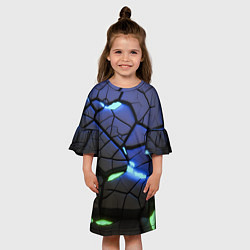 Платье клеш для девочки Светящаяся лава, цвет: 3D-принт — фото 2