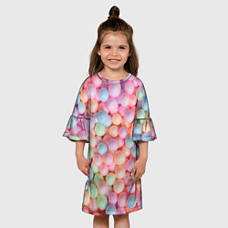 Платье клеш для девочки Разноцветные шарики, цвет: 3D-принт — фото 2