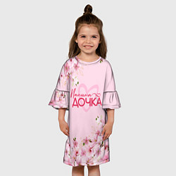 Платье клеш для девочки Папина дочка сакура, цвет: 3D-принт — фото 2
