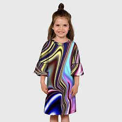 Платье клеш для девочки Блестящая ткань, цвет: 3D-принт — фото 2