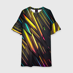 Детское платье Неоновые абстрактные линии