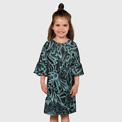 Платье клеш для девочки Каллиграфический, цвет: 3D-принт — фото 2