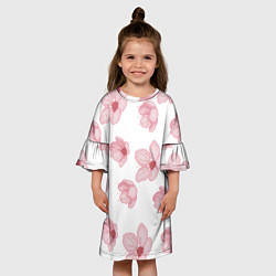 Платье клеш для девочки Цветение сакуры, цвет: 3D-принт — фото 2