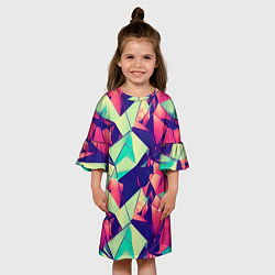 Платье клеш для девочки Нейро геометрический паттерн, цвет: 3D-принт — фото 2