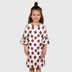 Платье клеш для девочки Гранаты на белом - паттерн, цвет: 3D-принт — фото 2