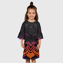 Платье клеш для девочки Цветастый узор, цвет: 3D-принт — фото 2