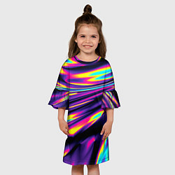 Платье клеш для девочки Glitch colors, цвет: 3D-принт — фото 2