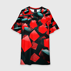 Детское платье Черно красные кубы