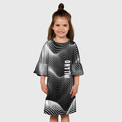 Платье клеш для девочки Авангардный фрактальный паттерн - Милан, цвет: 3D-принт — фото 2