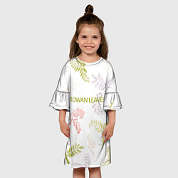 Платье клеш для девочки Rowan leaves, цвет: 3D-принт — фото 2