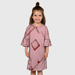 Платье клеш для девочки Розовые абстрактные перемешанные фигуры, цвет: 3D-принт — фото 2