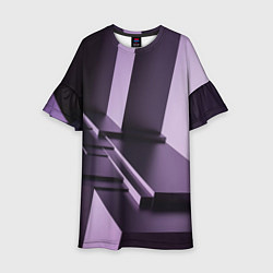 Платье клеш для девочки Фиолетовая геометрия, цвет: 3D-принт