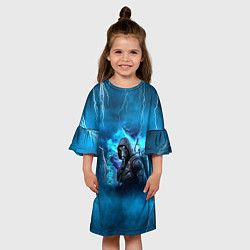 Платье клеш для девочки Stalker sky art blue, цвет: 3D-принт — фото 2