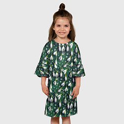 Платье клеш для девочки Сочная текстура из подснежников, цвет: 3D-принт — фото 2