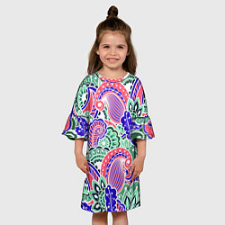 Платье клеш для девочки Модный растительный узор, цвет: 3D-принт — фото 2