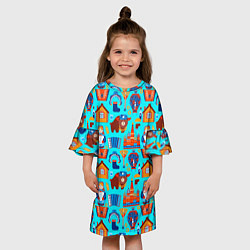 Платье клеш для девочки Народный быт России, цвет: 3D-принт — фото 2