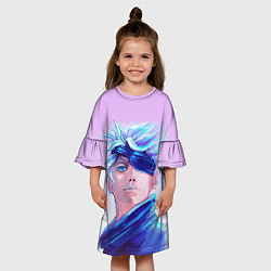 Платье клеш для девочки Магическая битва Годжо Сатору, цвет: 3D-принт — фото 2