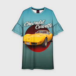 Детское платье Классический спорткар Chevrolet Corvette Stingray