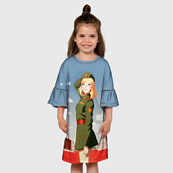 Платье клеш для девочки Боевая девчонка, цвет: 3D-принт — фото 2