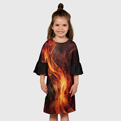 Платье клеш для девочки Языки пламени: арт нейросети, цвет: 3D-принт — фото 2